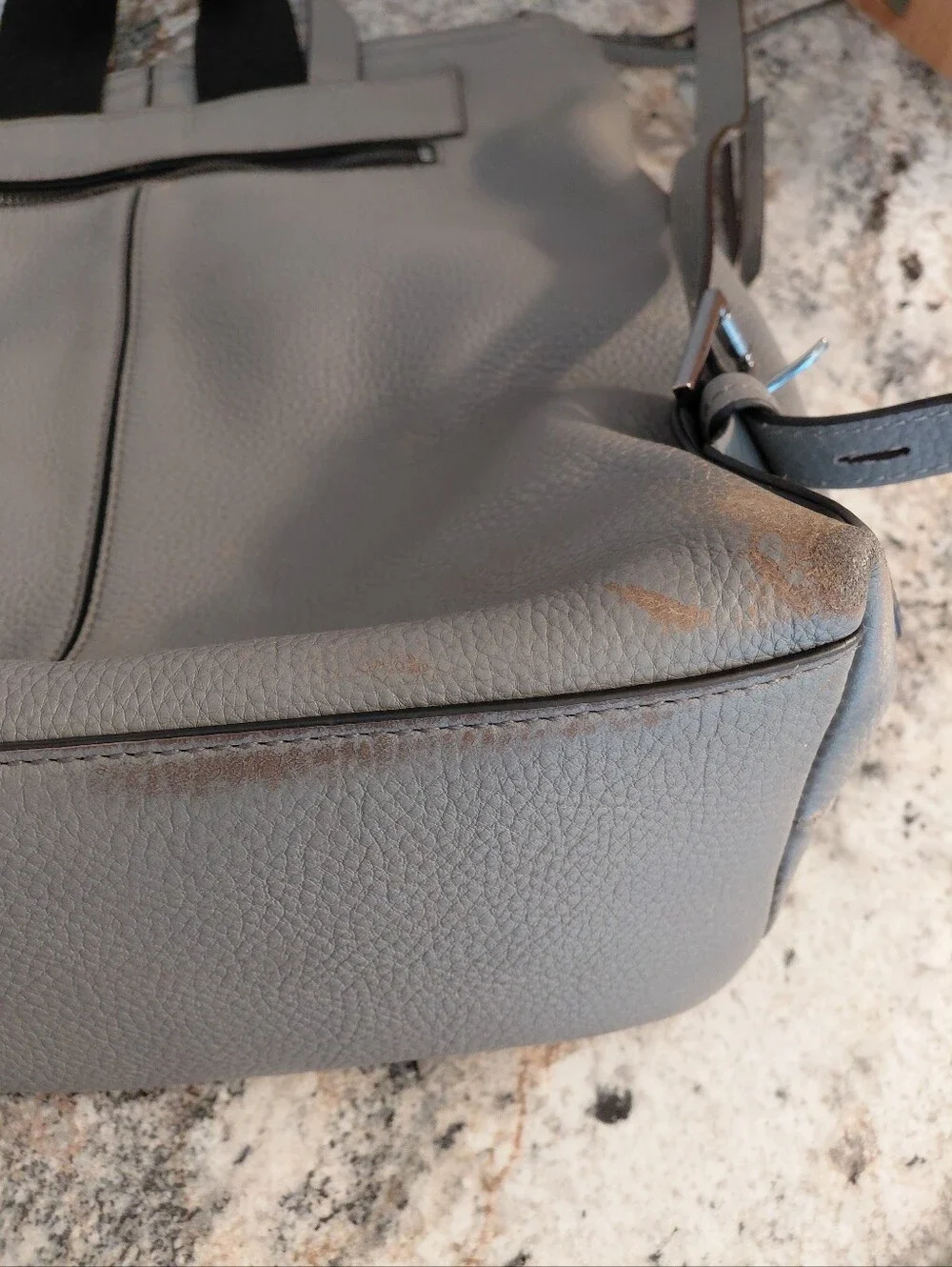 Botkier Gray Pebbled Leather Studded Backpack **read Description